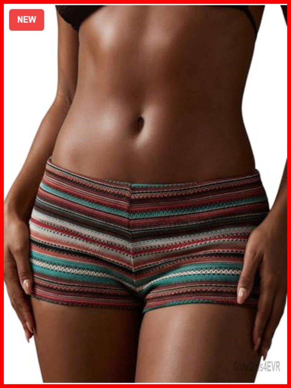 SOLY HUX Women's Knit Striped Micro Mini Shorts Y2K Crochet Beach Low Rise